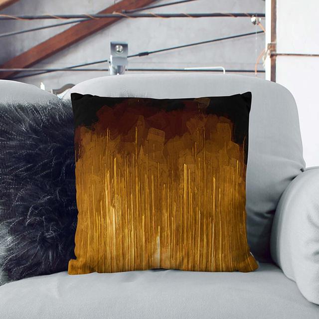 Golden Rise in Abstract Cushion with Filling East Urban Home Size: 40cm H x 40cm W x 15cm D on Productcaster.