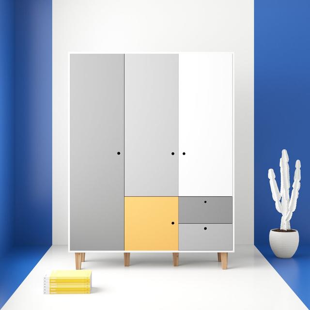 Aleana 3 Door Wardrobe Hashtag Home Finish: Saffron on Productcaster.