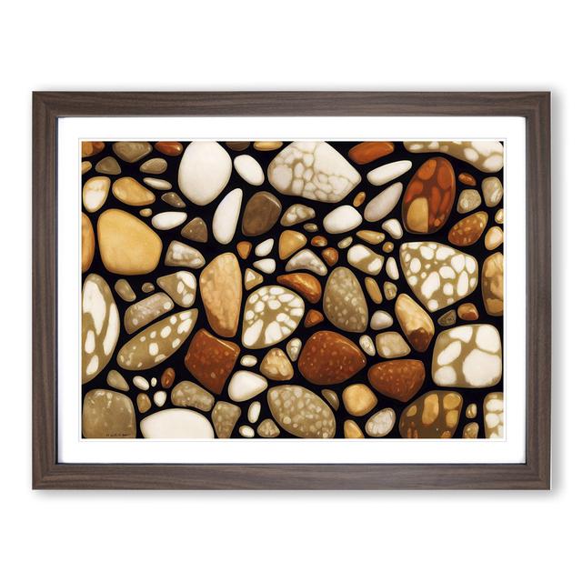 Wonderful River Pebbles - Picture Frame Painting 17 Stories Frame Colour: Walnut, Size: 25cm H x 34cm W x 2cm D on Productcaster.