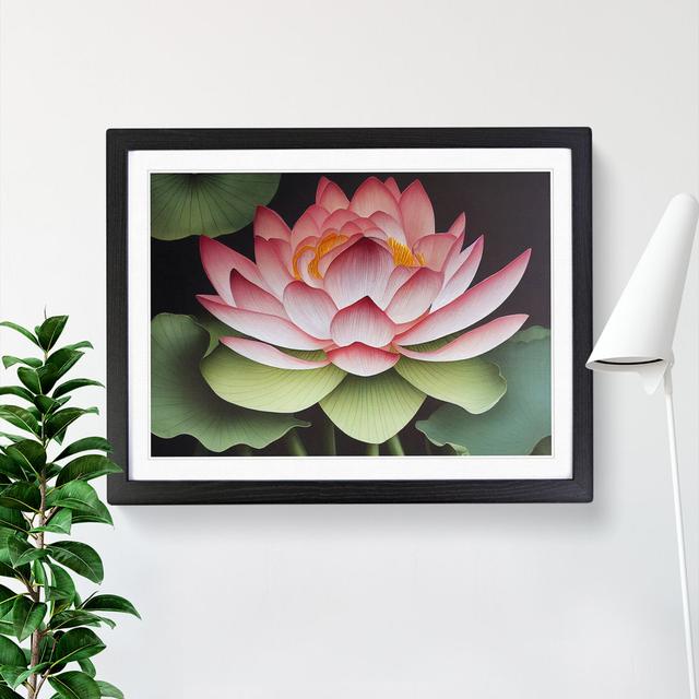 Dramatic Lotus Flower - Single Picture Frame Print Latitude Vive Size: 25cm H x 34cm W x 2cm D, Frame Colour: Black Framed on Productcaster.