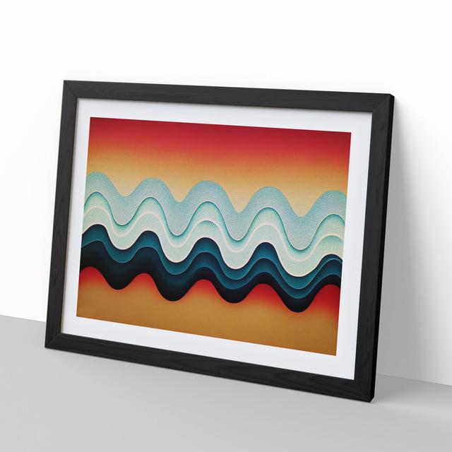 Audio Soundwaves Abstract - Picture Frame Graphic Art Metro Lane Size: 34cm H x 46cm W, Frame Colour: Black on Productcaster.