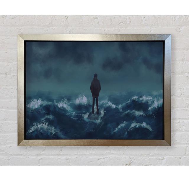 Standing On The Crashing Waves Framed Print Highland Dunes Size: 84.1cm H x 118.9cm W on Productcaster.