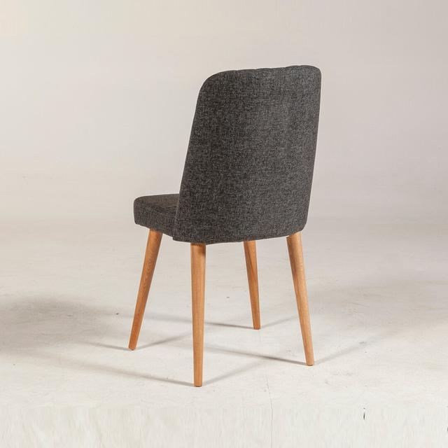 Fontaine Upholstered Dining Chair Corrigan Studio Upholstery Colour: Anthracite, Leg Colour: Brown on Productcaster.