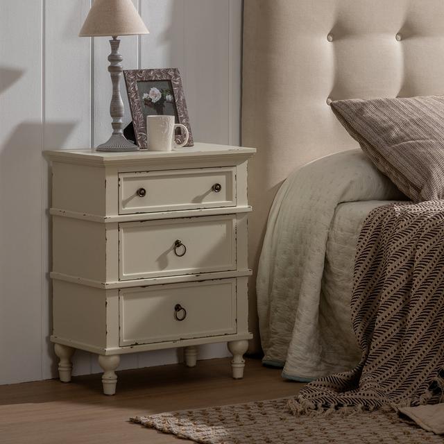 Hartfo Solid Wood Bedside Table Fleur De Lis Living on Productcaster.