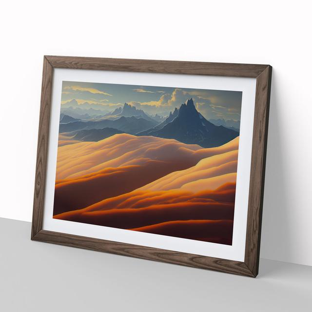 Entrancing Mountain Landscape - Picture Frame Graphic Art Alpen Home Size: 46cm H x 64cm W x 2cm D, Frame Colour: Walnut on Productcaster.