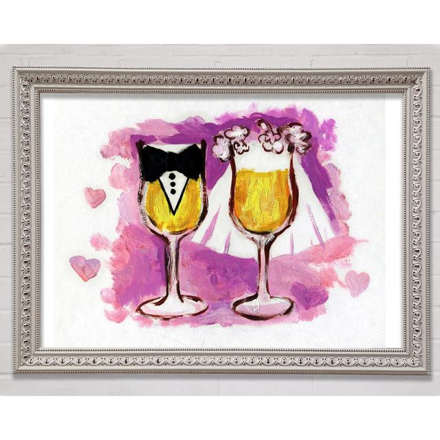 Champagne Toast The Bride And Groom Framed Print Bright Star Size: 21cm H x 29.7cm W x 3cm D on Productcaster.