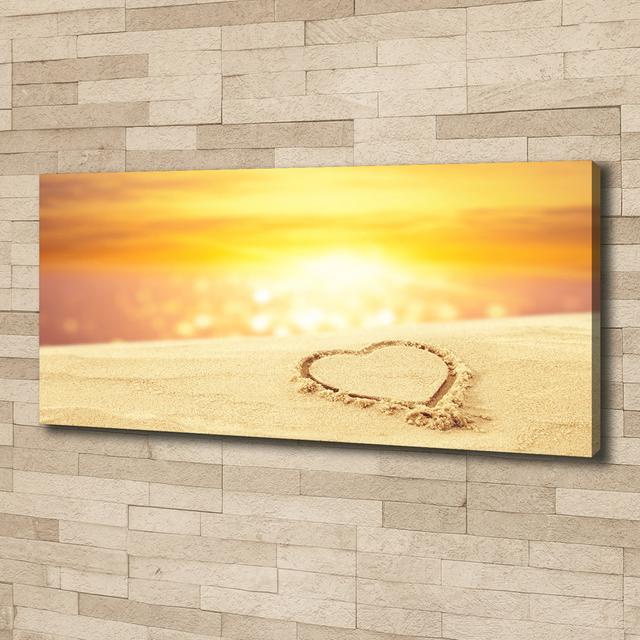 Leinwanddruck - Wandkunst - Drucke auf Leinwand - 125X50 Bildmotiv: Herz auf Leinwand Der Sand Haus am Meer on Productcaster.