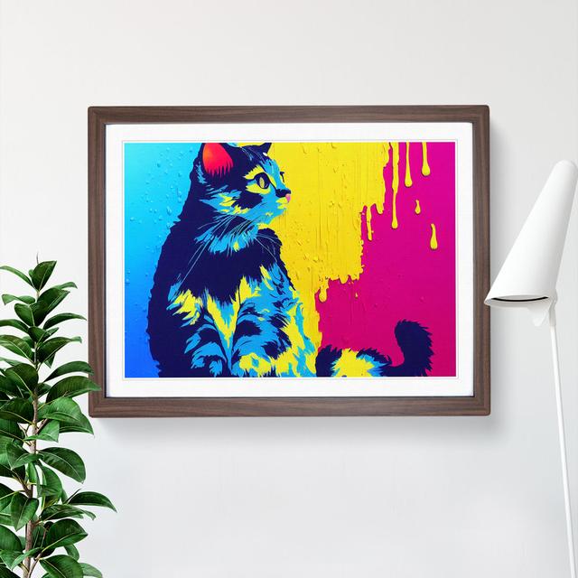 Cat Splash Vol.5 Abstract - Picture Frame Graphic Art Marlow Home Co. Size: 25cm H x 34cm W x 2cm D, Frame Colour: Walnut on Productcaster.