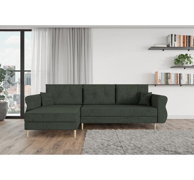 Ecksofa mit Schlaffunktion und Bettkasten 17 Stories Polsterfarbe: Graphit - Matana05 on Productcaster.