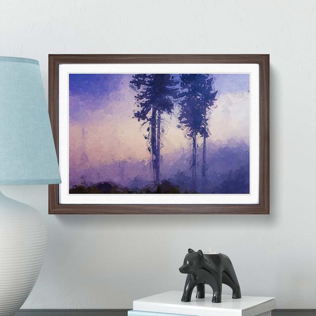 Trees in the Mist in Abstract - Picture Frame Graphic Art Print East Urban Home Frame Option: Walnut, Size: 35cm H x 50cm W x 2cm D on Productcaster.