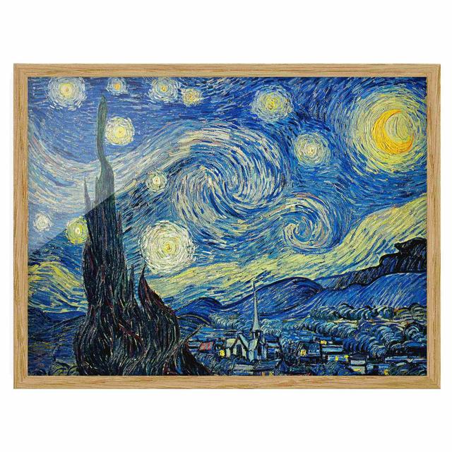 Starry Night by Vincent Van Gogh - Picture Frame Graphic Art Rosalind Wheeler Size: 30cm H x 40cm W x 2cm D, Frame Option: Brown Framed on Productcaster.