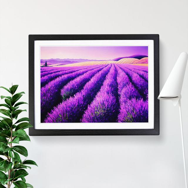 Intense Lavender Flower Field - Single Picture Frame Print 17 Stories Frame Colour: Black Framed, Size: 34cm H x 46cm W x 2cm D on Productcaster.