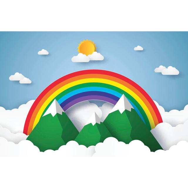 Rainbow And Mountains by Supakritpumpy - Wrapped Canvas Print Isabelle & Max Size: 61cm H x 91cm W x 3.8cm D on Productcaster.