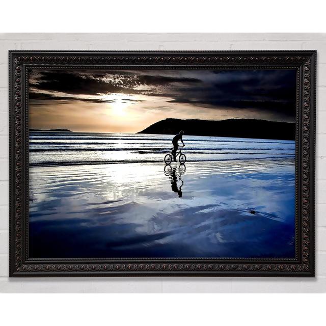 Beach Bike Ride Framed Print Highland Dunes Size: 100.1cm H x 141.4cm W on Productcaster.