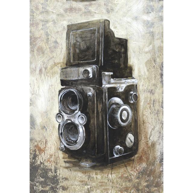 Old Camera - Wrapped Canvas Painting Rosalind Wheeler Size: 81cm H x 122cm W x 3.8cm D on Productcaster.