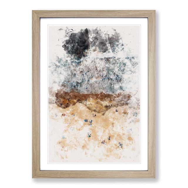 Blacks Beach In San Diego Cali Watercolour - Picture Frame Graphic Art East Urban Home Frame Option: Oak Framed, Size: 33cm H x 24cm W x 2cm D on Productcaster.