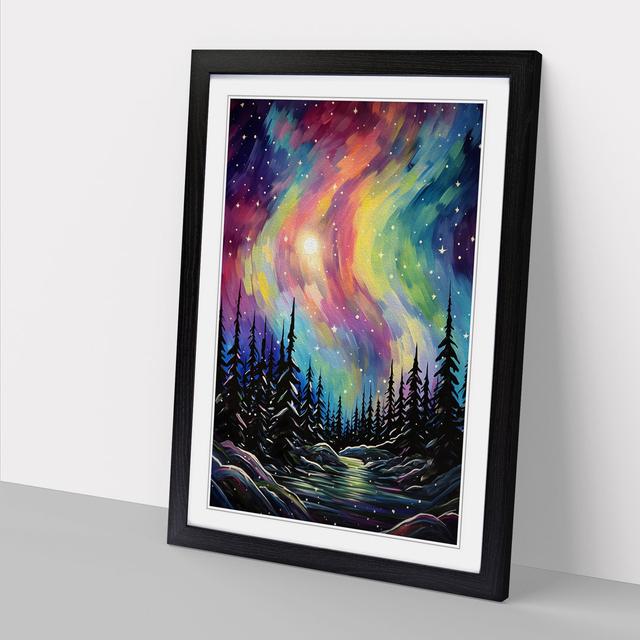 Northern Lights Expressionism Alpen Home Format: Black, Size: 46cm H x 34cm W x 2cm D on Productcaster.