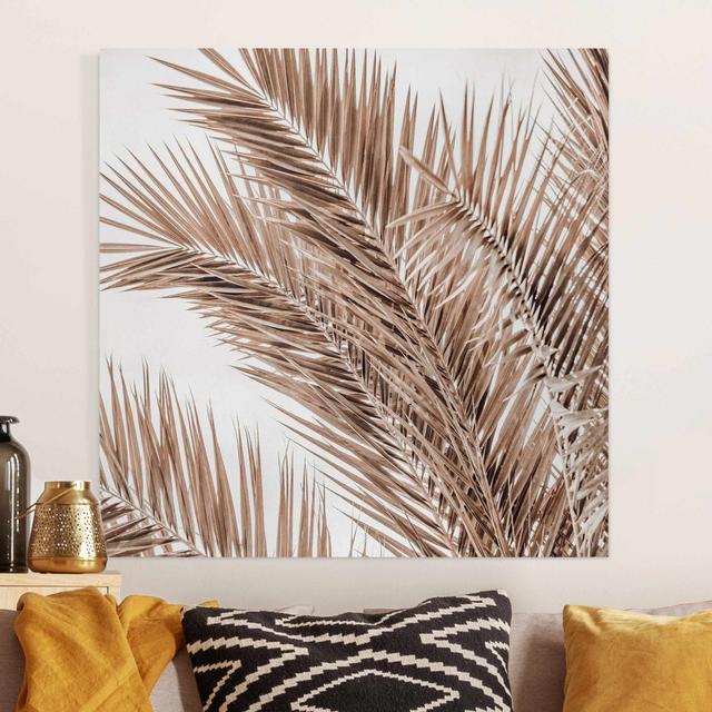 Leinwandbild Bronze - Coloured Palm Fronds Sansibar Home Format: Recycelte Leinwand, Farbe: Braun, Größe: 60 cm H x 60 cm B on Productcaster.