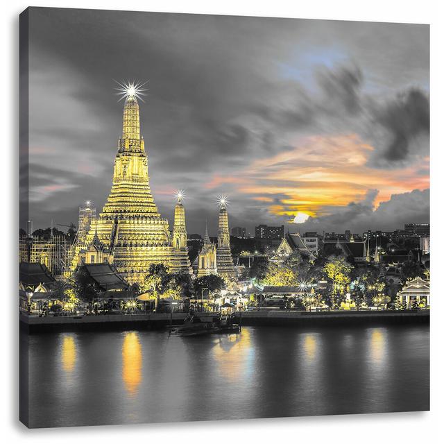 Leinwandbild Wat Arun Nachtansicht Tempel Bangkok Thailand East Urban Home Größe: 40 cm H x 40 cm B on Productcaster.