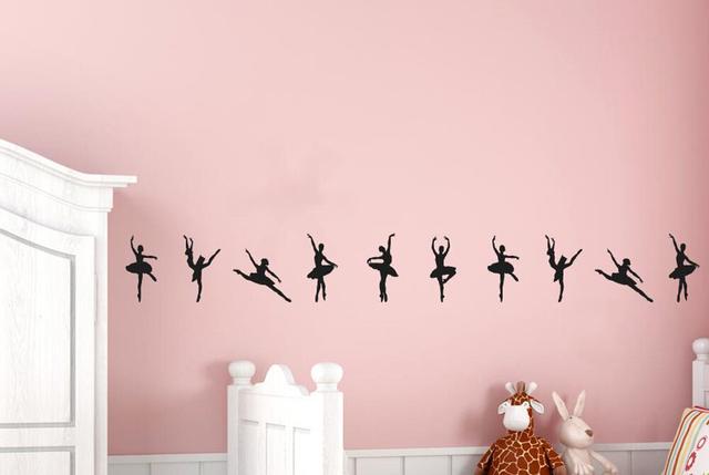 Ballerinas Dancing In A Row Wall Sticker East Urban Home Colour: Shiny Silver on Productcaster.