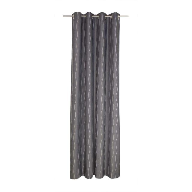 Pedersen Cotton Blend Eyelet Curtain, single Panel, opaque Latitude Run Colour: Grey, Size: 132cm Width x 245cm Drop on Productcaster.