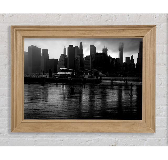 Hudson River New York B N W Framed Print Ebern Designs Size: 42cm H x 59.7cm W on Productcaster.