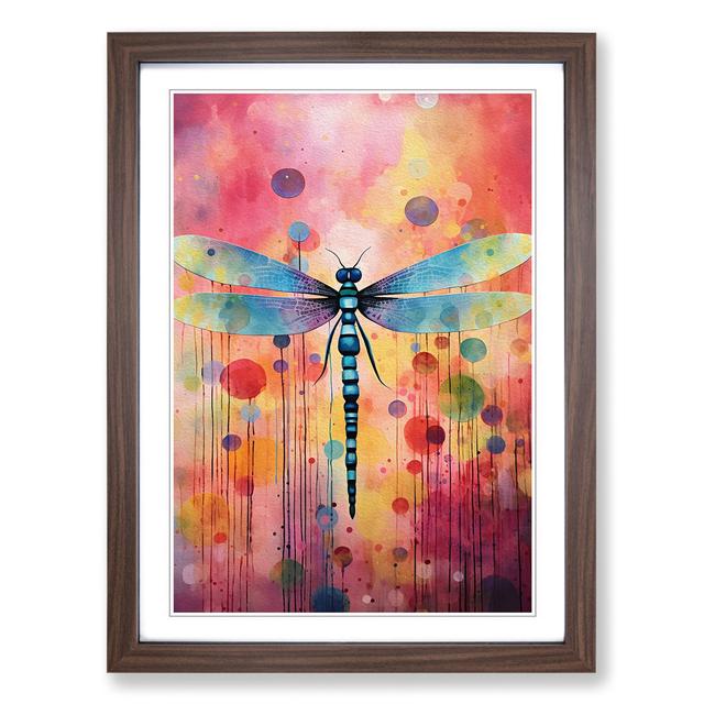 Dragonfly Colour Field - Single Picture Frame Art Prints on Wood Brambly Cottage Format: Walnut, Size: 46" H x 34" W x 2" D on Productcaster.