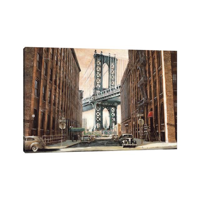 View To The Manhattan Bridge by Matthew Daniels - Wrapped Canvas Gallery-Wrapped Canvas Giclée ClassicLiving Size: 66.04cm H x 101.6cm W x 3.81cm D on Productcaster.