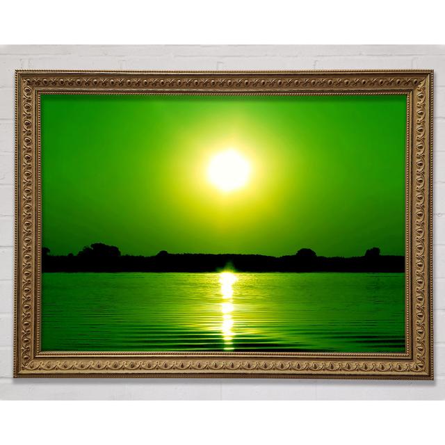 Cerise Lake Sun Framed Print Bright Star Size: 42cm H x 59.7cm W x 3cm D, Colour: Green on Productcaster.