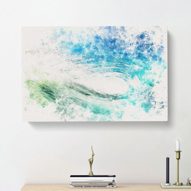 Within the Wave in Blue & Green - Wrapped Canvas Graphic Art Print East Urban Home Size: 60cm H x 91cm W x 3cm D on Productcaster.