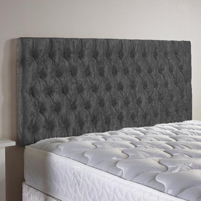 Shaw Upholstered Headboard Rosdorf Park Size: Small Single (2'6), Colour: Black on Productcaster.