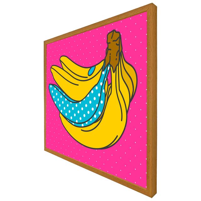 Freeburg Pop Art Banana - Single Picture Frame Print ClassicLiving Size: 76cm H x 76cm W x 4cm D, Frame Option: Oak Framed on Productcaster.