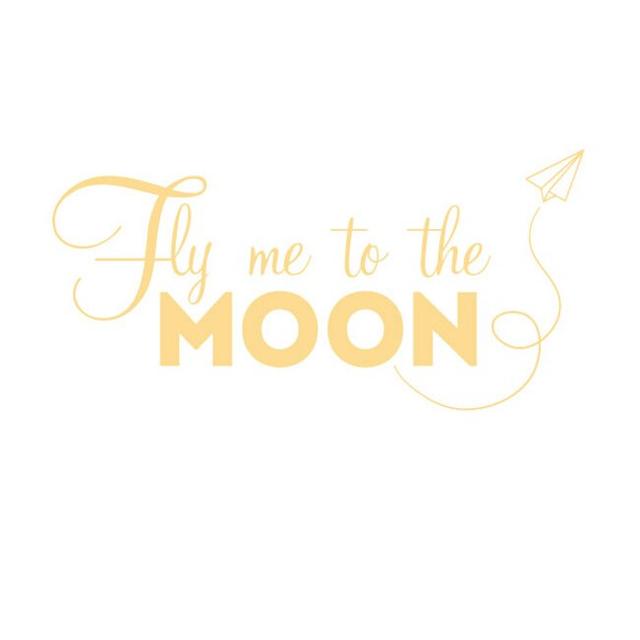 Fly Me To The Moon Wall Sticker East Urban Home Size: Medium, Colour: Beige on Productcaster.