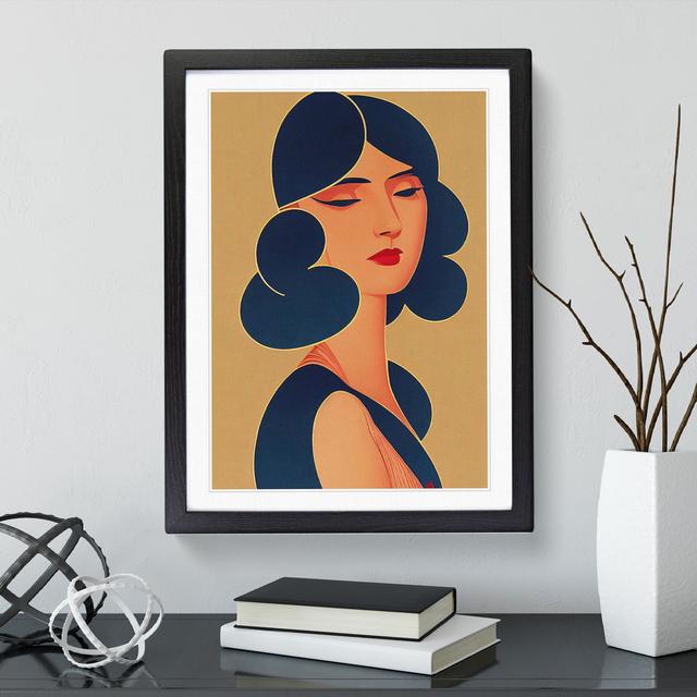 Woman in Deco No.4 - Picture Frame Graphic Art Marlow Home Co. Frame Colour: Black, Size: 64cm H x 46cm W x 2cm D on Productcaster.