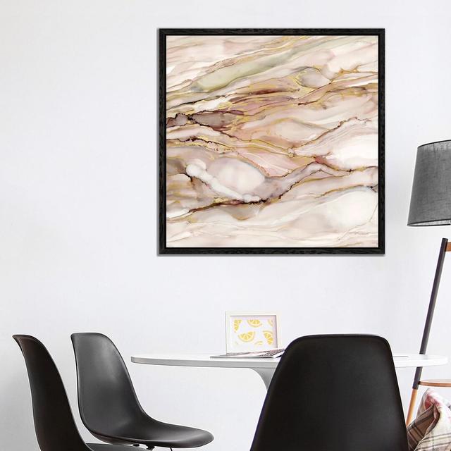 Graceful Marble II by Carol Robinson - Print on Canvas Ebern Designs Size: 93.98cm H x 93.98cm W x 3.81cm D, Format: Black Framed on Productcaster.