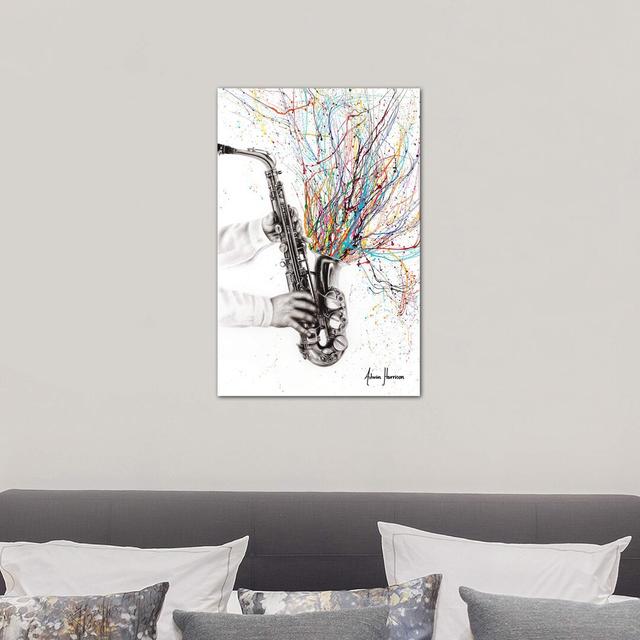 The Jazz Saxophone by Ashvin Harrison - Wrapped Canvas Painting Print Latitude Run Size: 66.04cm H x 45.72cm W x 3.81cm D on Productcaster.