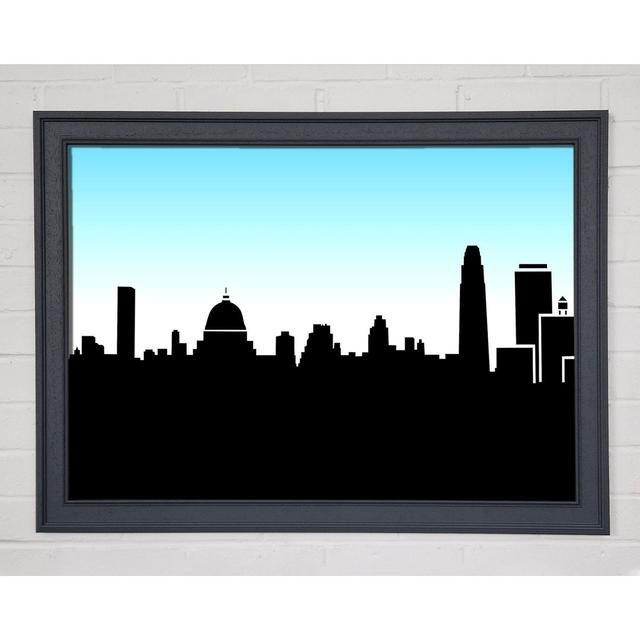 City Skyline Silhouette Framed Print Ebern Designs Size: 84.1cm H x 118.9cm W x 1.5cm D on Productcaster.