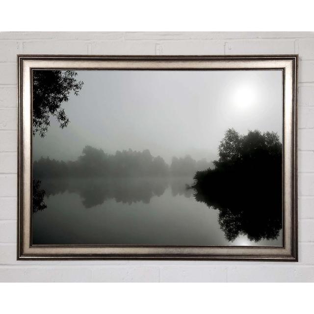 Misty Moonlit River B N W - Print Ebern Designs Size: 21cm H x 29.7cm W x 1.5cm D on Productcaster.