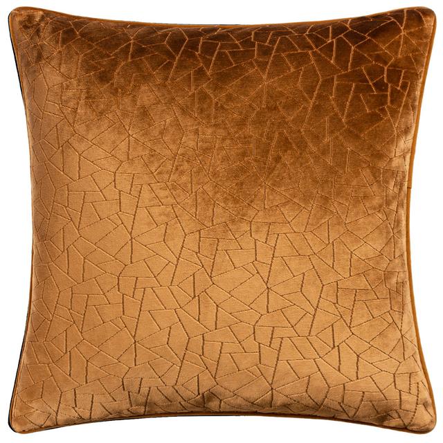 Malans Cut Velvet Piped Cushion 2 Höem Colour: Bronze on Productcaster.