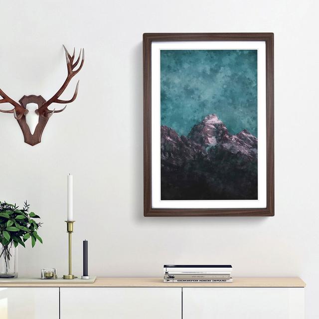 Mountain Peak in Wyoming - Picture Frame Painting Print East Urban Home Frame Option: Walnut Framed, Size: 33cm H x 24cm W x 2cm D on Productcaster.