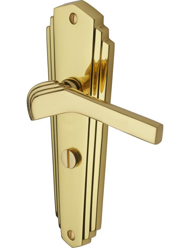 Waldorf Door Handle (Set of 2) Heritage Brass Finish: Polished Brass on Productcaster.