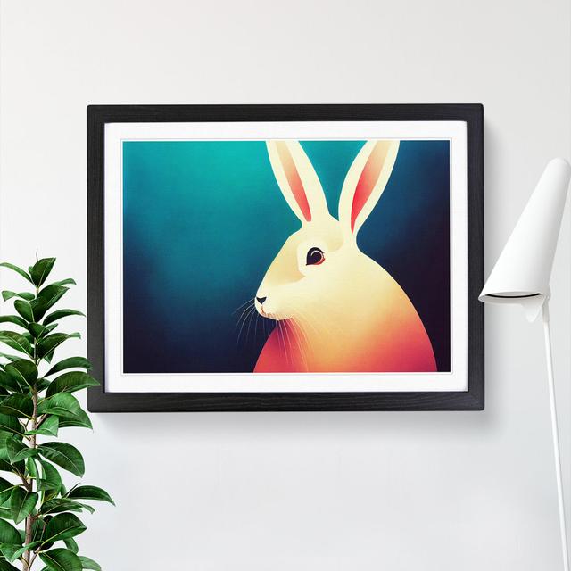 Rabbit Modern Art - Picture Frame Graphic Art Brambly Cottage Size: 46cm H x 64cm W x 2cm D, Frame Colour: Black Framed on Productcaster.