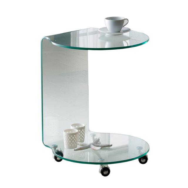 Round Clear Bolles Side Table Ivy Bronx on Productcaster.