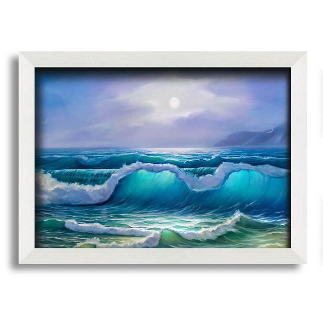 Waves Off The Coast Framed Print Wall Art House of Hampton Size: 42cm H x 59.7cm W x 10cm D on Productcaster.