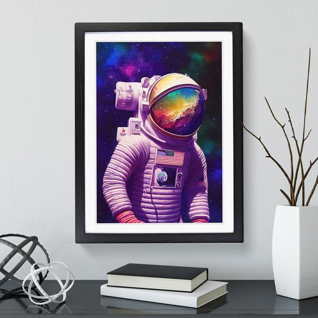 Astronaut Above Earth - Single Picture Frame Print Borough Wharf Frame Colour: Black Framed, Size: 34cm H x 25cm W x 2cm D on Productcaster.