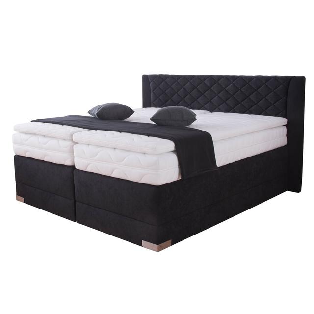 Boxspringbett Goriun Wade Logan Farbe: Schwarz, Größe: 140 x 200 cm, Matratzenhärte: Bonellfederkernmatratze, H2 on Productcaster.