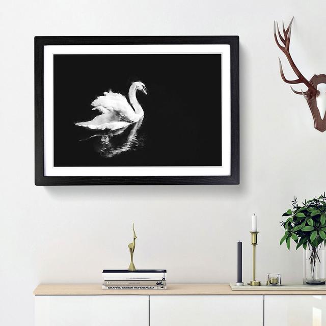 Swan - Picture Frame Painting Print East Urban Home Frame Option: Black Framed, Size: 33cm H x 45cm W x 2cm D on Productcaster.