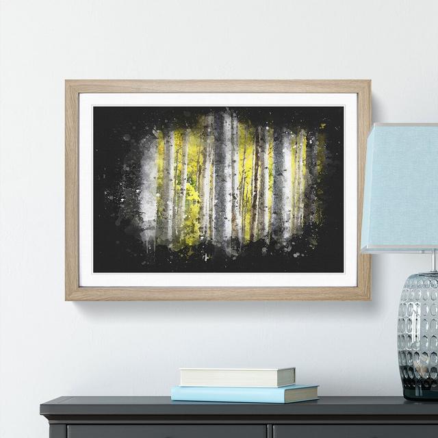 Yellow Birch Tree Forest - Picture Frame Graphic Art Print East Urban Home Size: 24cm H x 33cm W x 2cm D, Frame Option: Oak Framed on Productcaster.