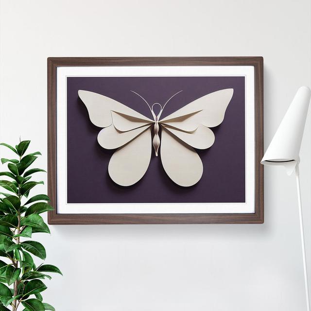 Luxurious Butterfly - Single Picture Frame Print 17 Stories Size: 25cm H x 34cm W x 2cm D, Frame Colour: Walnut on Productcaster.