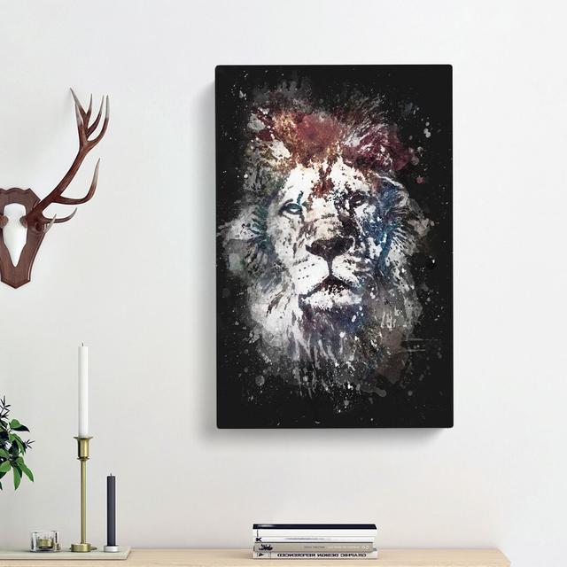 Lion Abstract - Wrapped Canvas Painting East Urban Home Size: 91cm H x 60cm W x 3cm D on Productcaster.